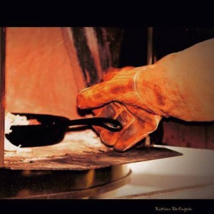 splitlederen handschoen lange mouw